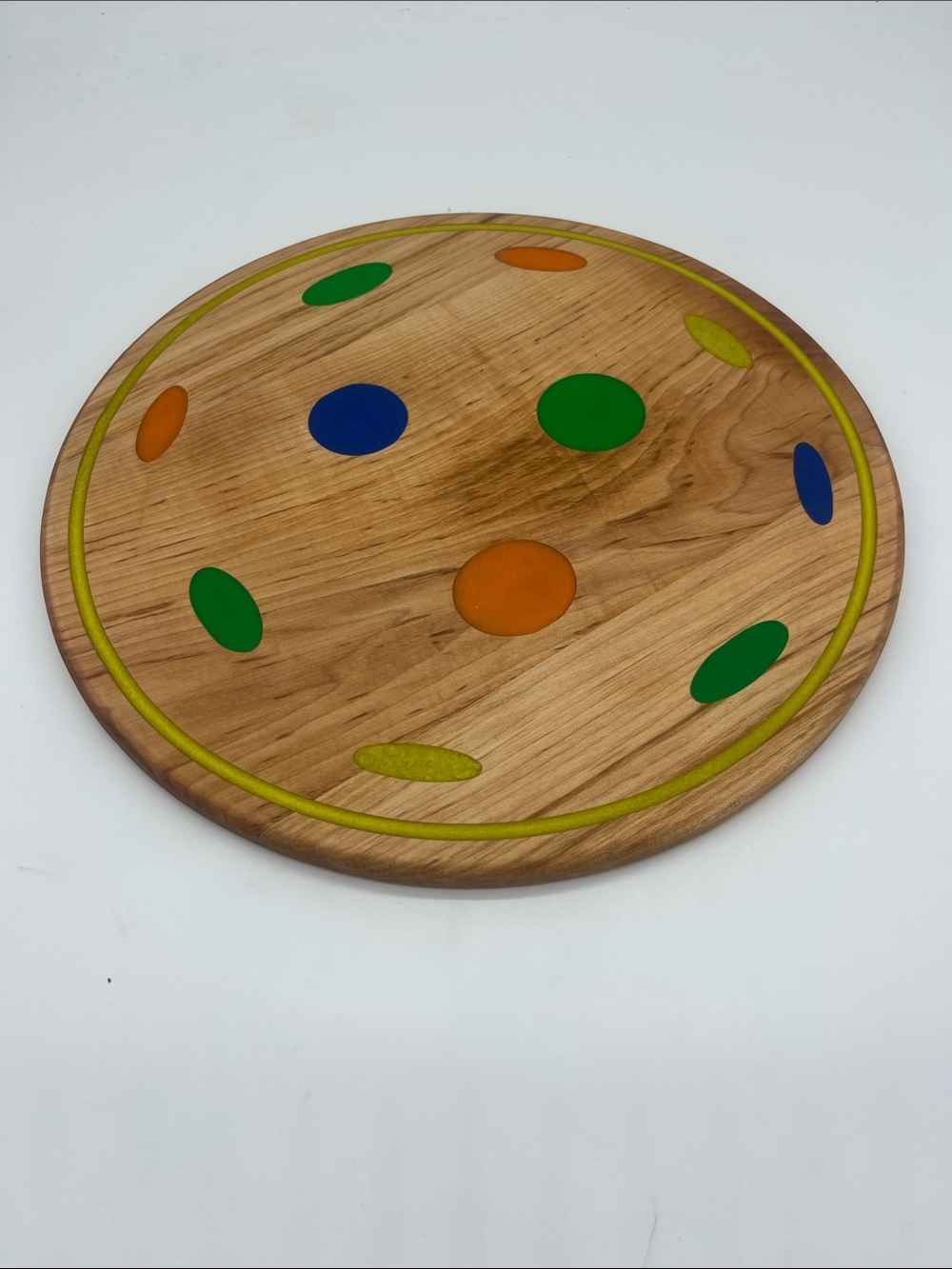 Pickleball large ball resin inlay charcuterie, cheeseboard,solid  hardware